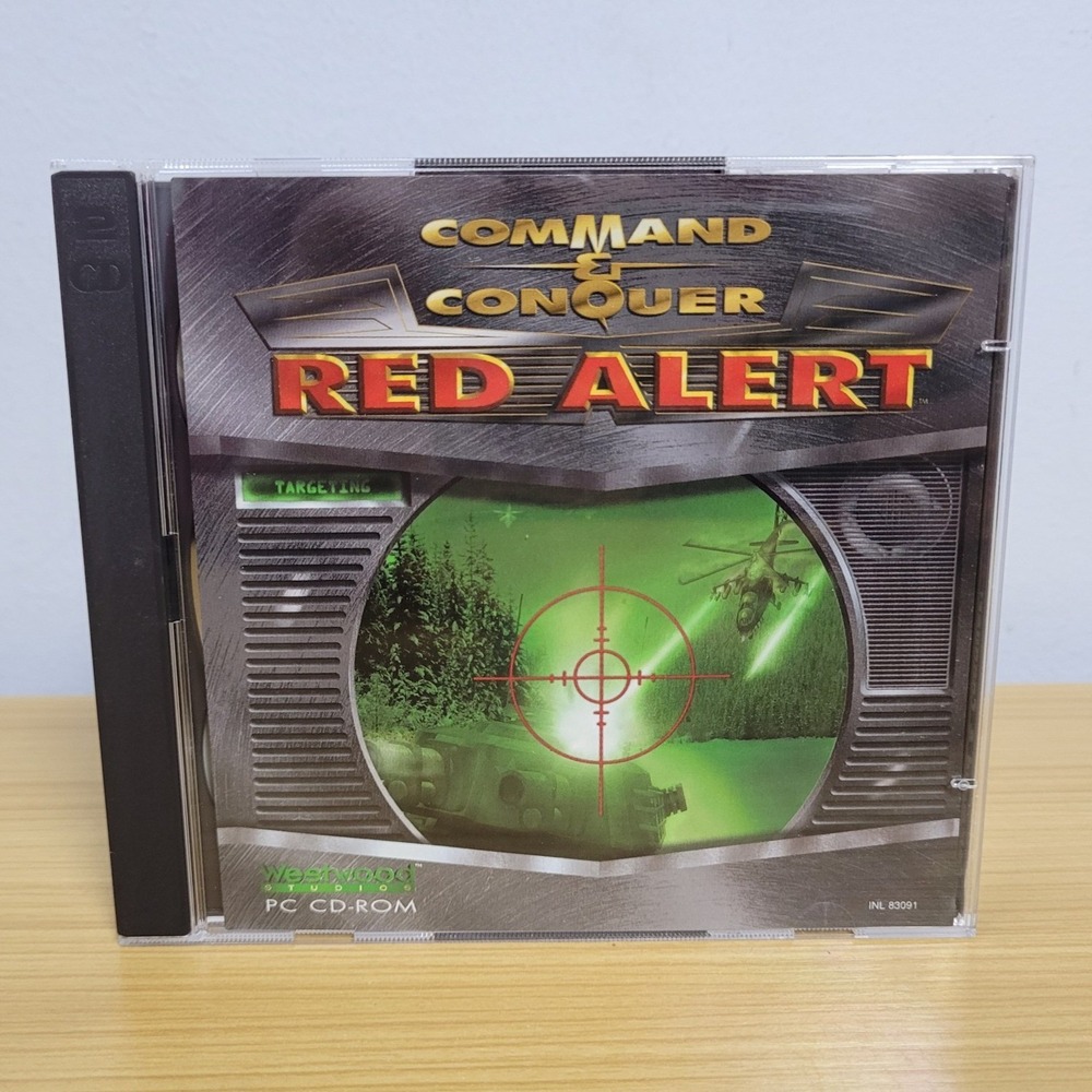 Command & Conquer Red Alert PC CD-ROM Game 1996 CIB Complete 2 Disc Set Tested